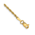 14K Yellow Gold 2 mm Rope Chain Bracelet, Polished
