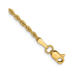 14K Yellow Gold 2 mm Rope Chain Bracelet, Polished