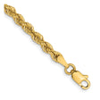 14K Yellow Gold 3 mm Rope Chain Bracelet, Polished