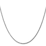 14K White Gold 1.75 mm Rope Chain Necklace, Polished