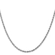 14K White Gold 2.5 mm Rope Chain Necklace, Polished