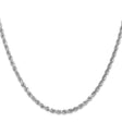 14K White Gold 3 mm Rope Chain Necklace, Polished