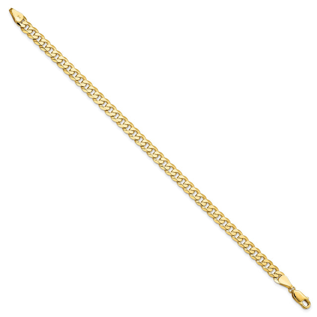 14K Yellow Gold 5.75 mm Curb Chain Bracelet, Polished