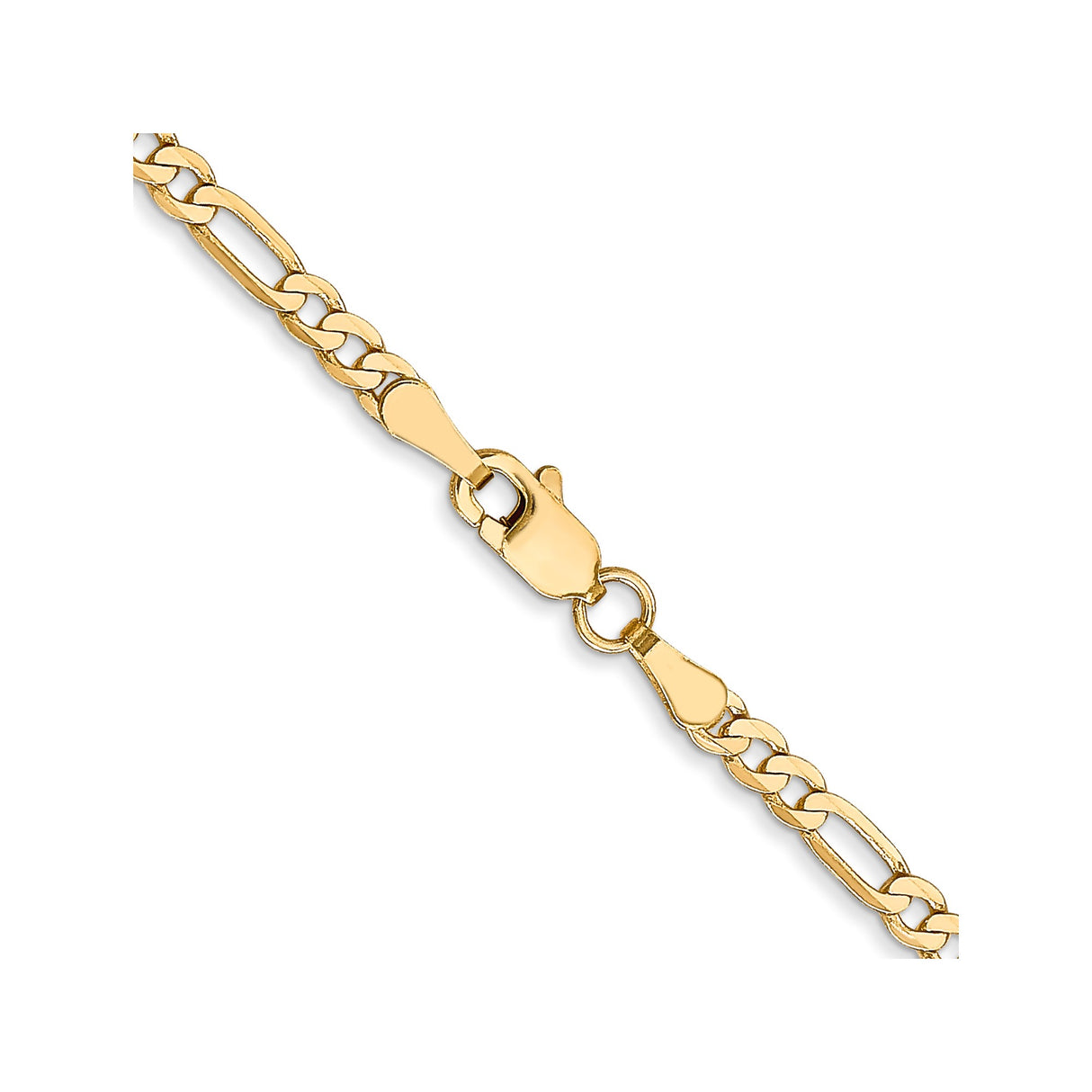 14K Yellow Gold 2.75 mm Figaro Chain Necklace, Polished alternate angle