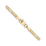 14K Yellow Gold 2.75 mm Figaro Chain Necklace, Polished alternate angle