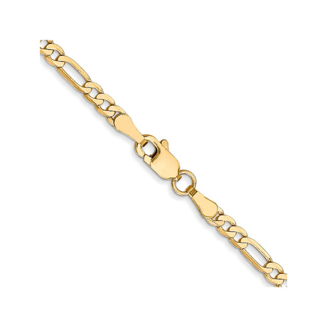 14K Yellow Gold 2.75 mm Figaro Chain Necklace, Polished alternate angle