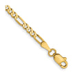 14K Yellow Gold 2.75 mm Figaro Chain Anklet, Polished