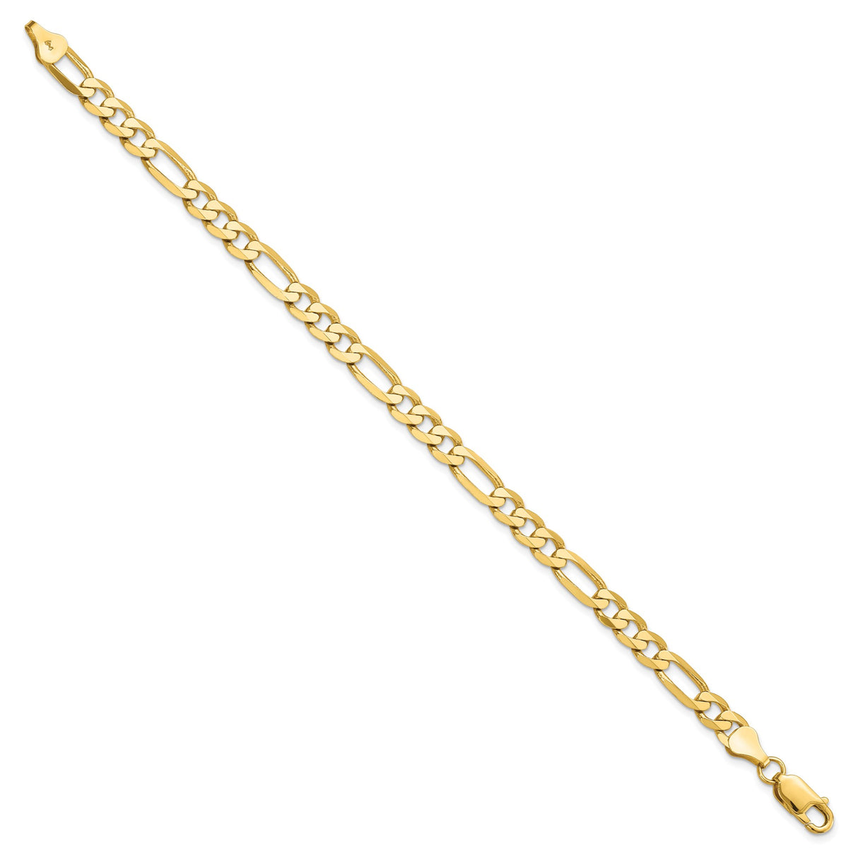 14K Yellow Gold 6 mm Figaro Chain Bracelet, Polished