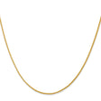 14K Yellow Gold 1.3 mm Polished Chain Necklace, Solid