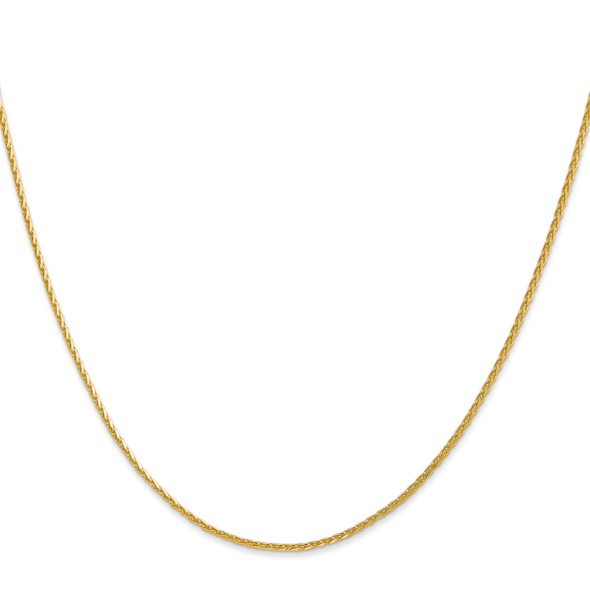 14K Yellow Gold 1.3 mm Polished Chain Necklace, Solid
