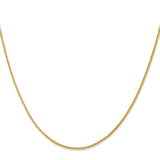 14K Yellow Gold 1.3 mm Polished Chain Necklace, Solid