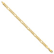 14K Yellow Gold 7 mm Figaro Chain Anklet, Polished