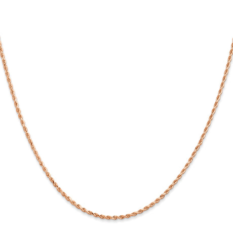 14K Rose Gold 1.5 mm Rope Chain Necklace, Polished