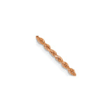 14K Rose Gold 1.5 mm Rope Chain Necklace, Polished detail view