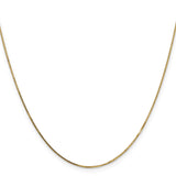 14K Yellow Gold 0.8 mm Box Chain Necklace, Polished