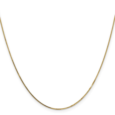 14K Yellow Gold 0.8 mm Box Chain Necklace, Polished