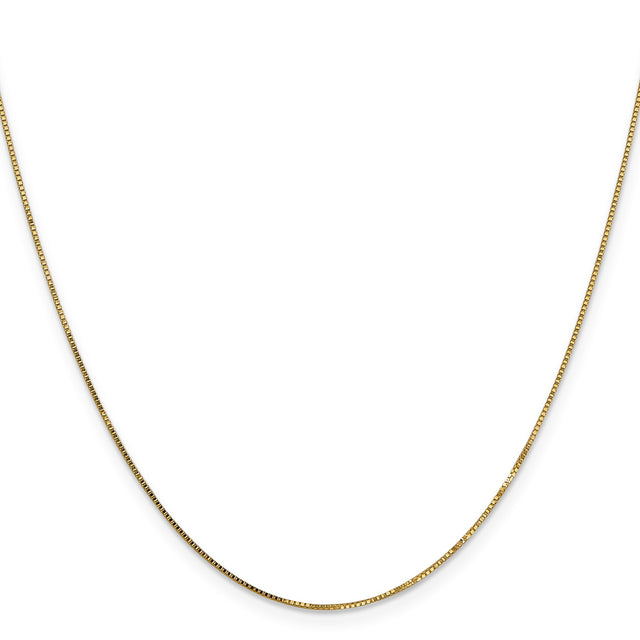 14K Yellow Gold 0.8 mm Box Chain Necklace, Polished