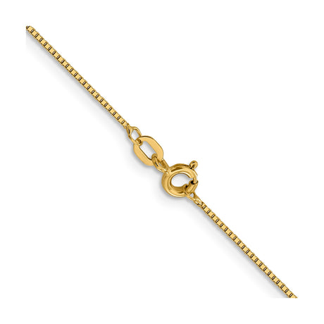 14K Yellow Gold 0.8 mm Box Chain Necklace, Polished alternate angle