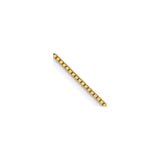 14K Yellow Gold 0.8 mm Box Chain Necklace, Polished detail view