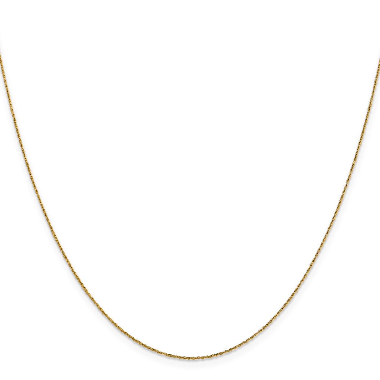 14K Yellow Gold 0.8 mm Rope Chain Necklace, Polished
