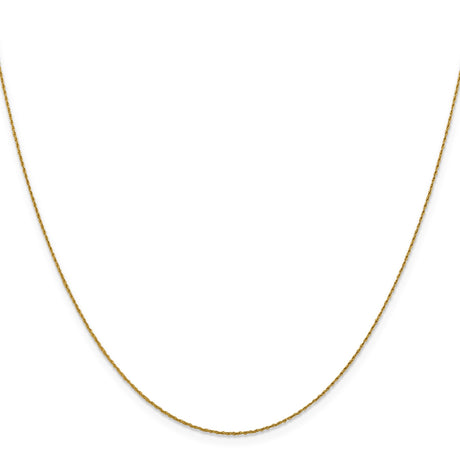 14K Yellow Gold 0.8 mm Rope Chain Necklace, Polished