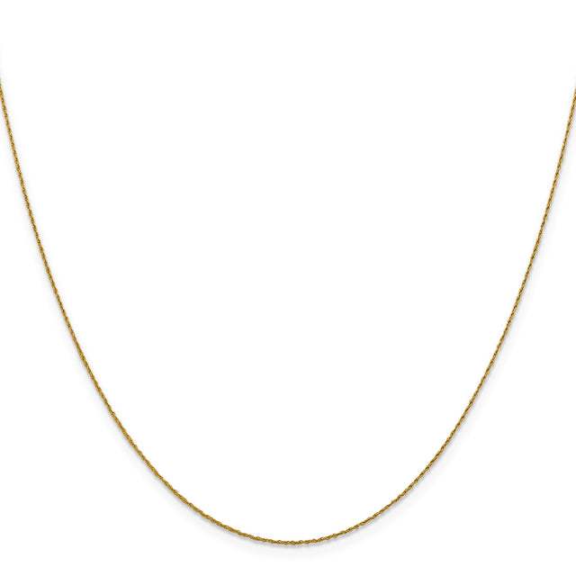 14K Yellow Gold 0.8 mm Rope Chain Necklace, Polished