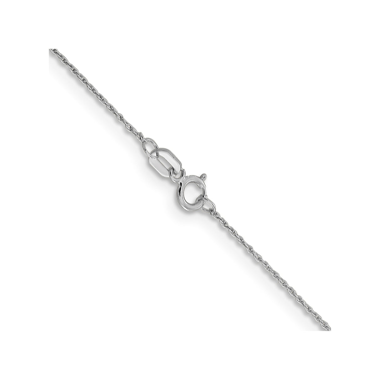 14K White Gold 0.8 mm Rope Chain Necklace, Polished alternate angle