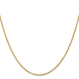 14K Yellow Gold 1.5 mm Rope Chain Necklace, Polished