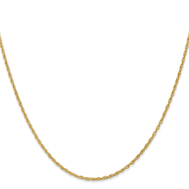 14K Yellow Gold 1.5 mm Rope Chain Necklace, Polished