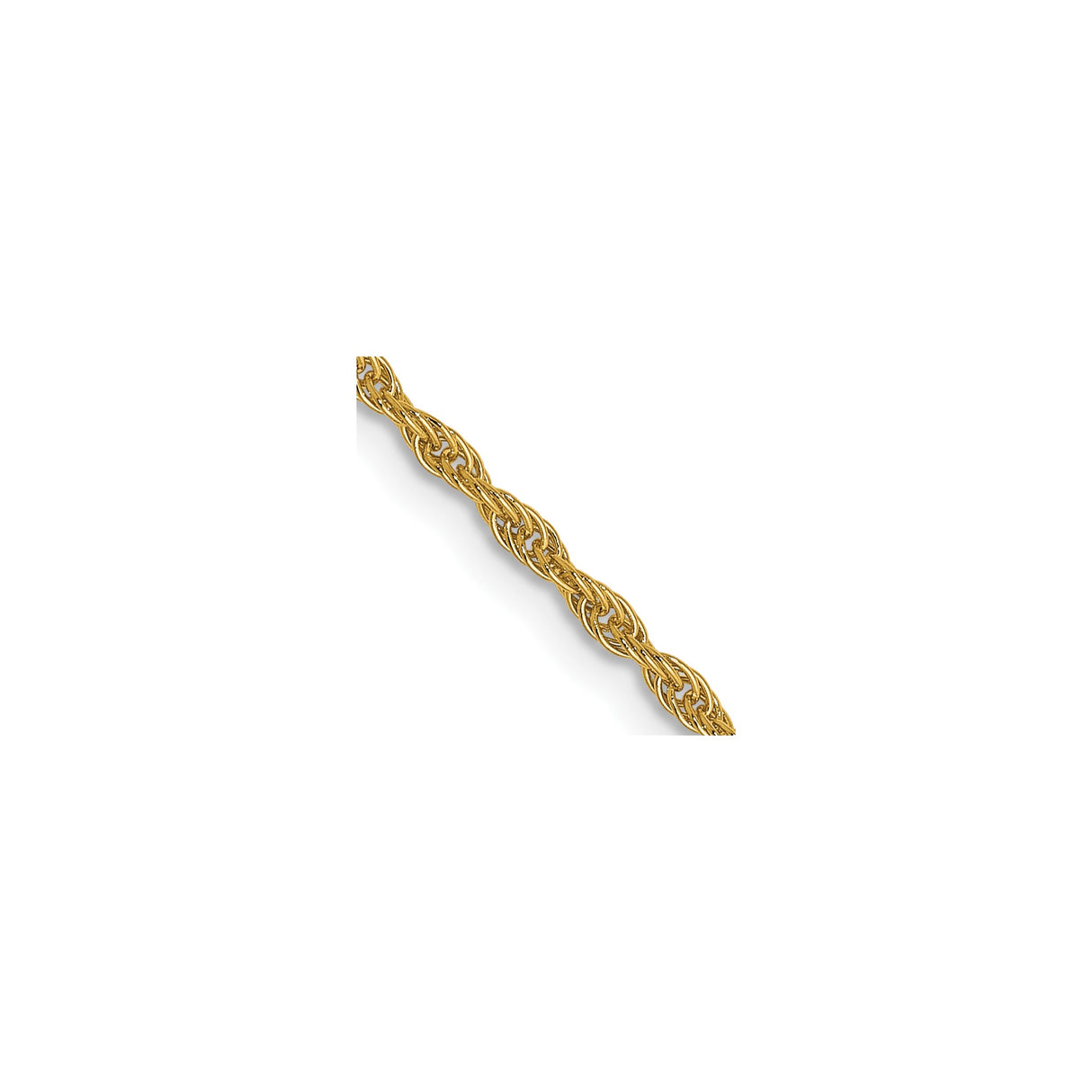 14K Yellow Gold 1.5 mm Rope Chain Necklace, Polished detail view