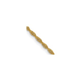 14K Yellow Gold 1.5 mm Rope Chain Necklace, Polished detail view