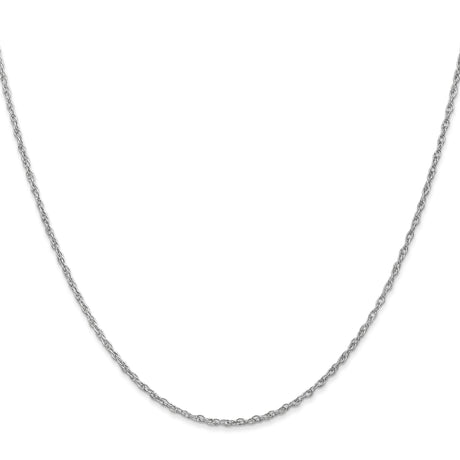 14K White Gold 1.5 mm Rope Chain Necklace, Polished