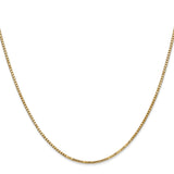 14K Yellow Gold 1.3 mm Box Chain Necklace, Polished
