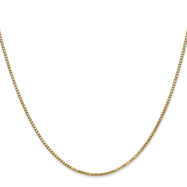 14K Yellow Gold 1.3 mm Box Chain Necklace, Polished
