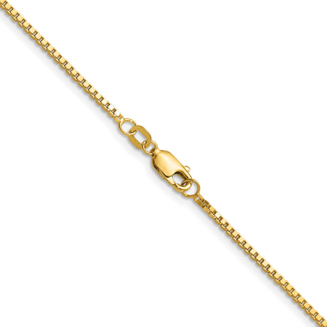 14K Yellow Gold 1.3 mm Box Chain Necklace, Polished alternate angle