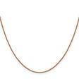 14K Rose Gold 0.8 mm Box Chain Necklace, Polished