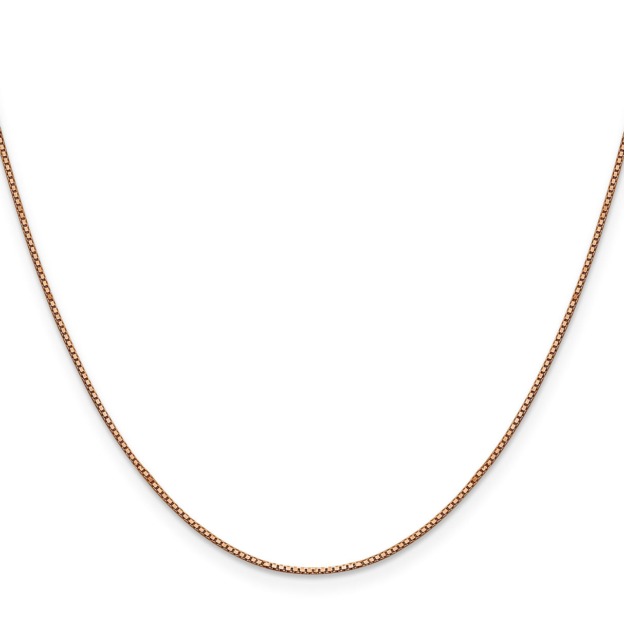 14K Rose Gold 0.8 mm Box Chain Necklace, Polished