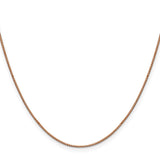 14K Rose Gold 0.8 mm Box Chain Necklace, Polished