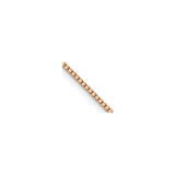 14K Rose Gold 0.8 mm Box Chain Necklace, Polished detail view
