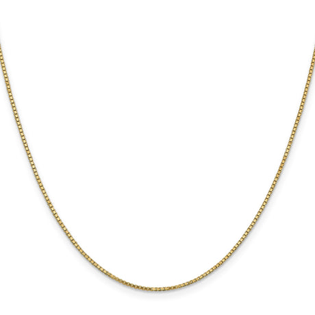 14K Yellow Gold 1.2 mm Box Chain Necklace, Polished