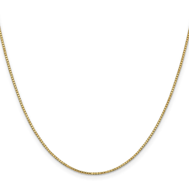 14K Yellow Gold 1.2 mm Box Chain Necklace, Polished