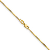 14K Yellow Gold 1.2 mm Box Chain Necklace, Polished alternate angle