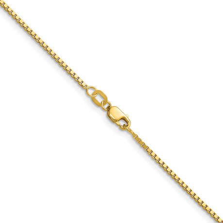 14K Yellow Gold 1.2 mm Box Chain Necklace, Polished alternate angle