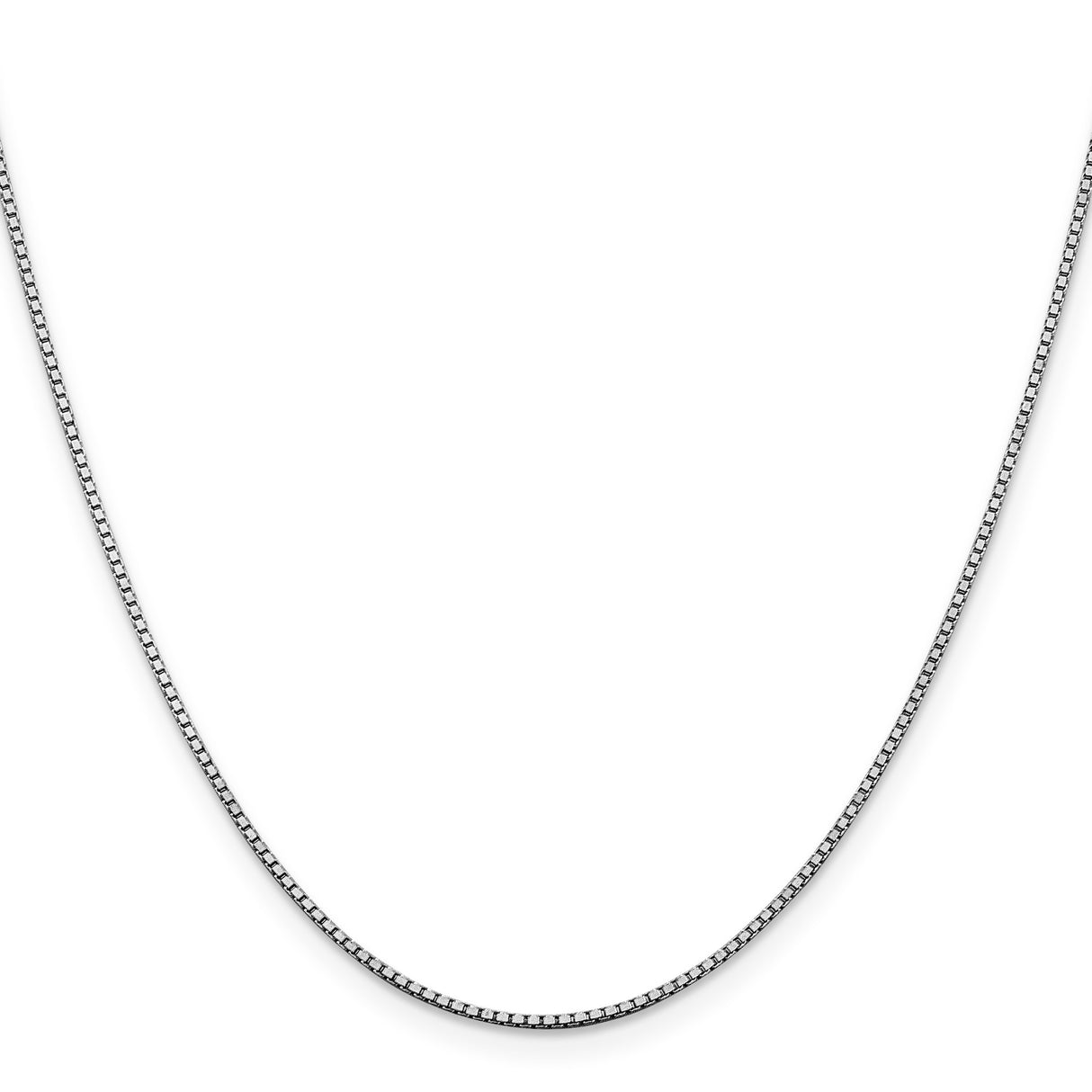 14K White Gold 1.2 mm Box Chain Necklace, Polished