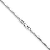 14K White Gold 1.2 mm Box Chain Necklace, Polished alternate angle