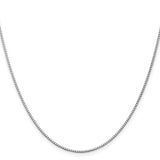 14K White Gold 1.3 mm Box Chain Necklace, Polished