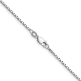 14K White Gold 1.3 mm Box Chain Necklace, Polished alternate angle