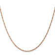 14K Rose Gold 1 mm Singapore Chain Necklace, Polished
