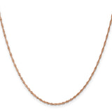 14K Rose Gold 1 mm Singapore Chain Necklace, Polished