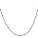 14K White Gold 1.4 mm Polished Chain Necklace, Solid